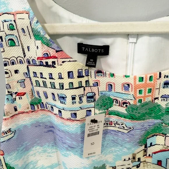 NWT Talbots Scenic Village Cotton Shift Dress Size 10 - Picture 5 of 6